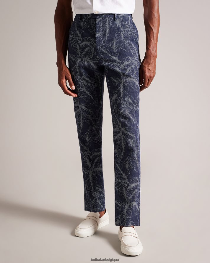 être Ted Baker Hommes pantalon de costume à feuilles postot marine FR8J421604 vêtements