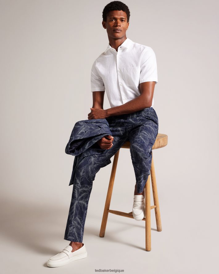 être Ted Baker Hommes pantalon de costume à feuilles postot marine FR8J421604 vêtements