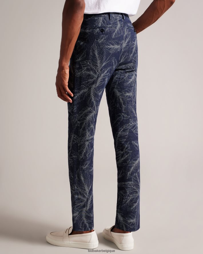 être Ted Baker Hommes pantalon de costume à feuilles postot marine FR8J421604 vêtements