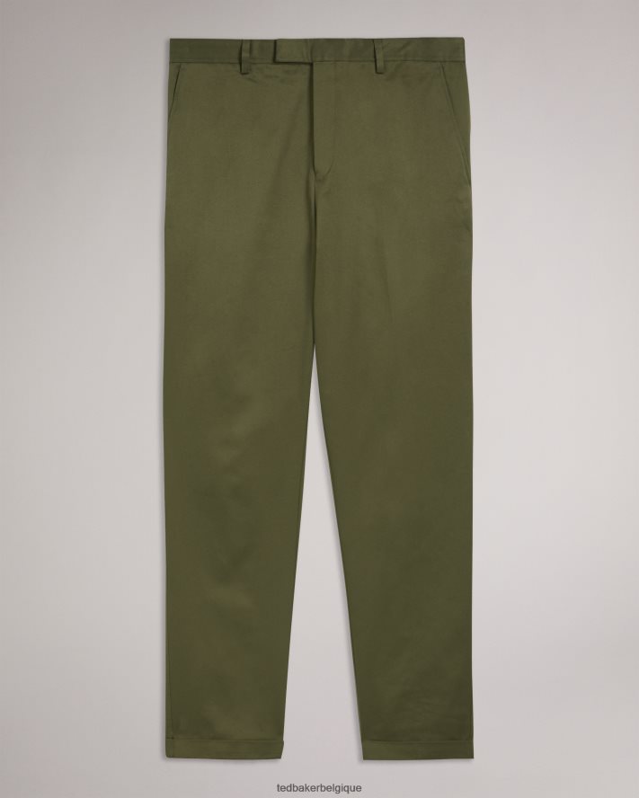 être Ted Baker Hommes pantalon slim en sergé Luciant vert foncé FR8J421568 vêtements