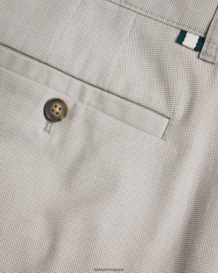 être Ted Baker Hommes portmay - pantalon slim pied-de-poule gris FR8J421408 vêtements