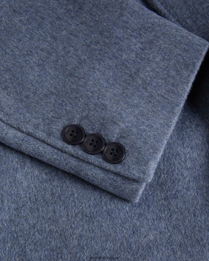 être Ted Baker Hommes pardessus croisé en pure laine Raydon bleu moyen FR8J421285 vêtements