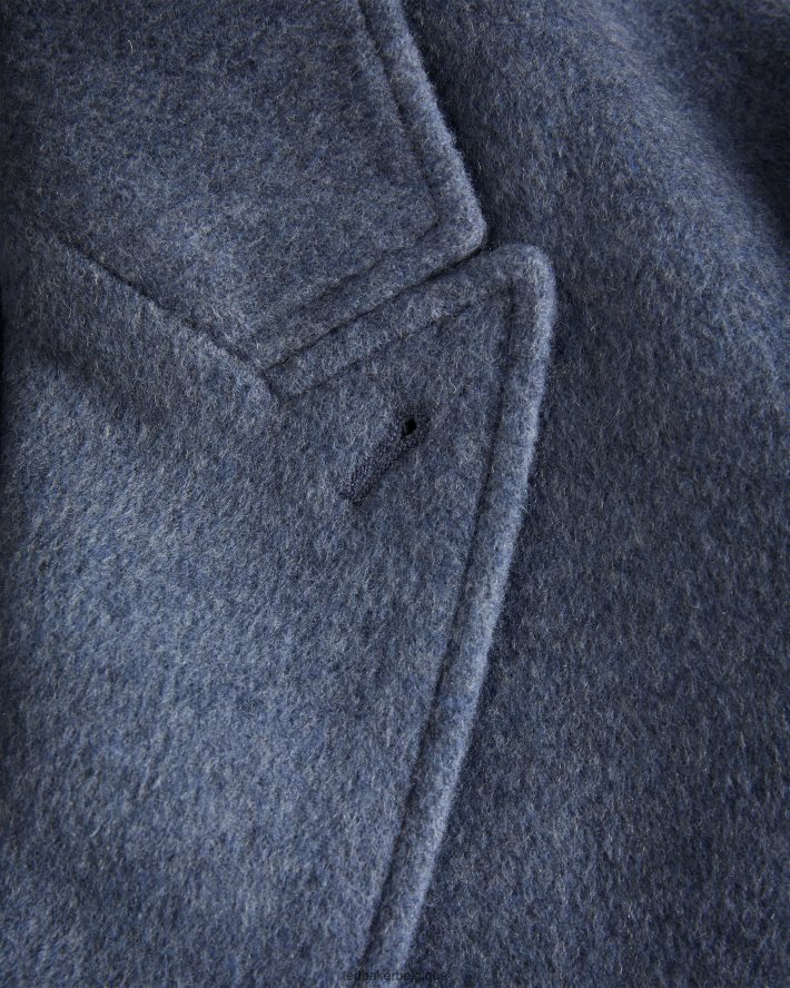 être Ted Baker Hommes pardessus croisé en pure laine Raydon bleu moyen FR8J421285 vêtements