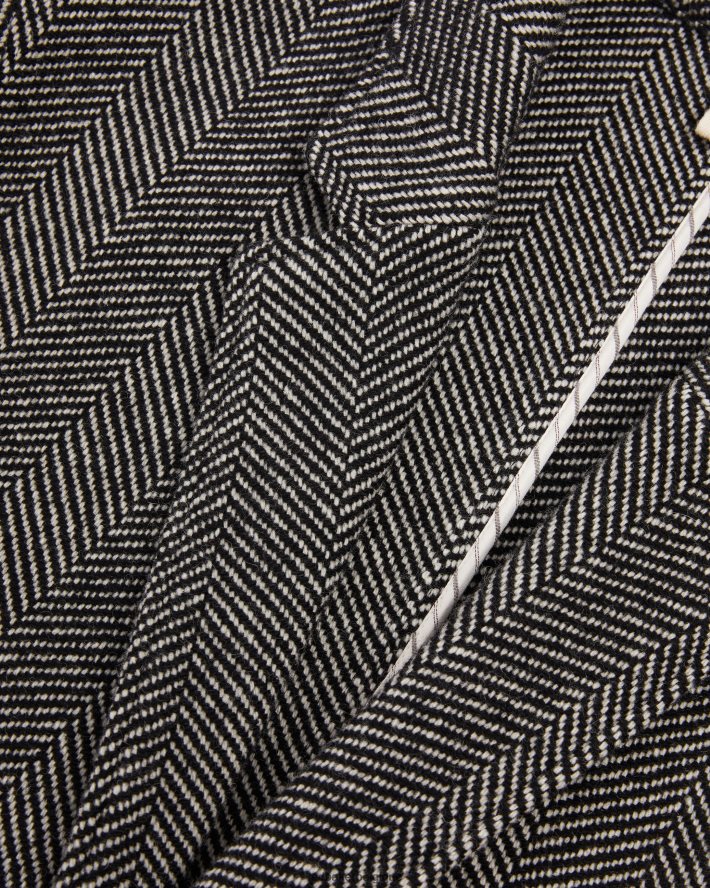être Ted Baker Hommes pardessus tissé à chevrons Travers noir FR8J421674 vêtements