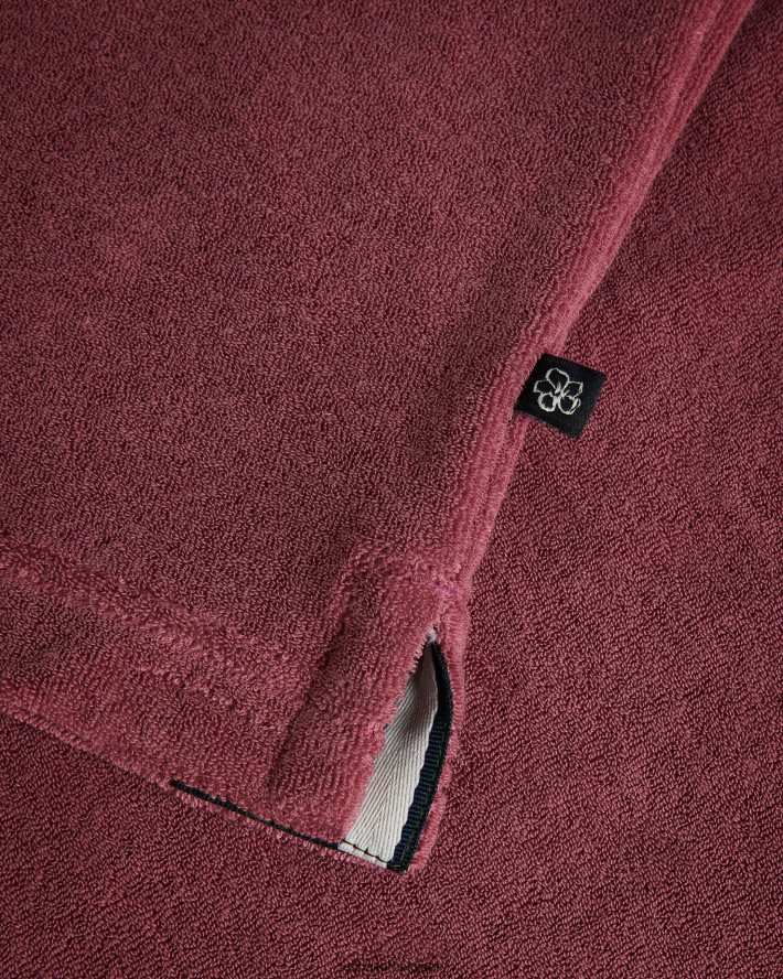 être Ted Baker Hommes Sndbank - Polo à col à revers en tissu éponge rose moyen FR8J421494 vêtements