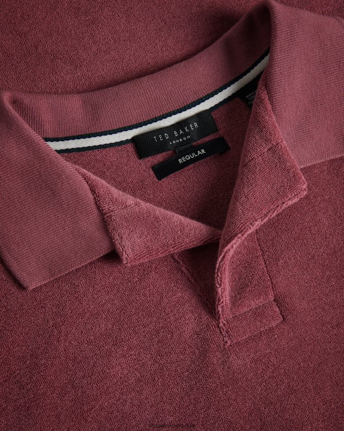 être Ted Baker Hommes Sndbank - Polo à col à revers en tissu éponge rose moyen FR8J421494 vêtements
