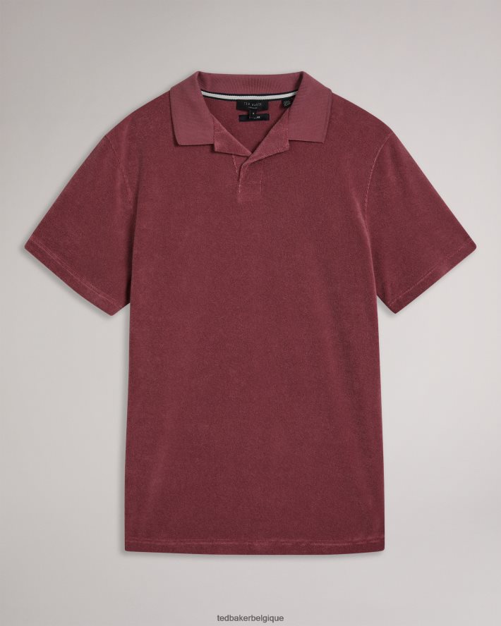 être Ted Baker Hommes Sndbank - Polo à col à revers en tissu éponge rose moyen FR8J421494 vêtements