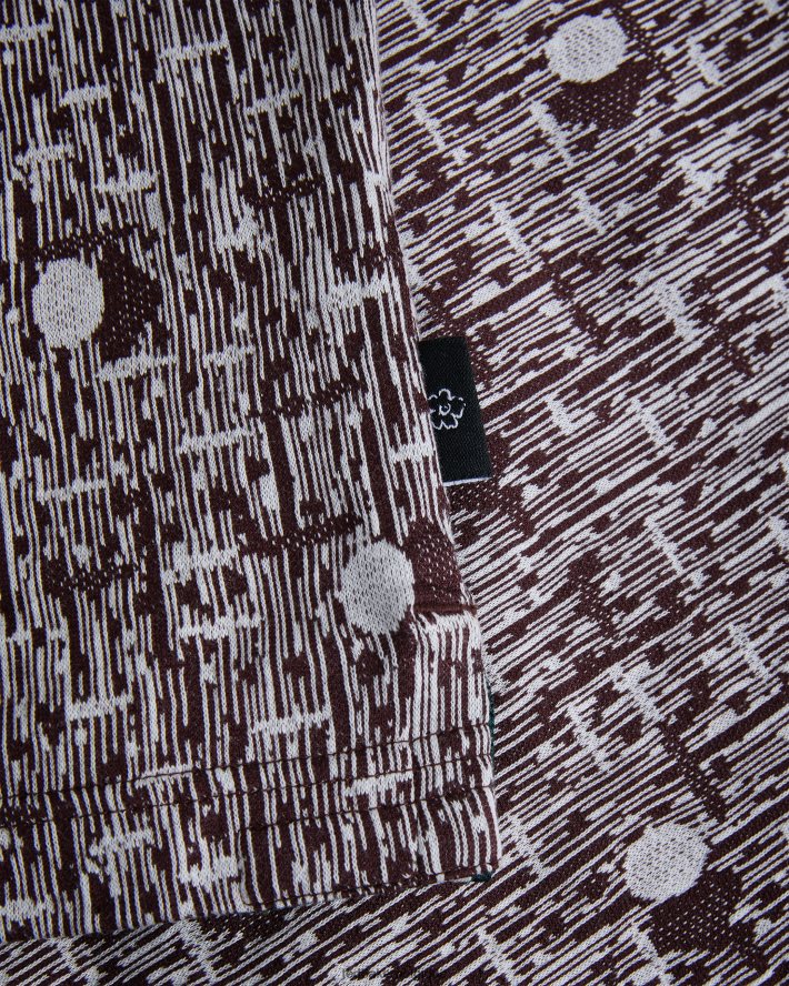 être Ted Baker Hommes polo en maille géométrique coreo bordeaux FR8J421239 vêtements