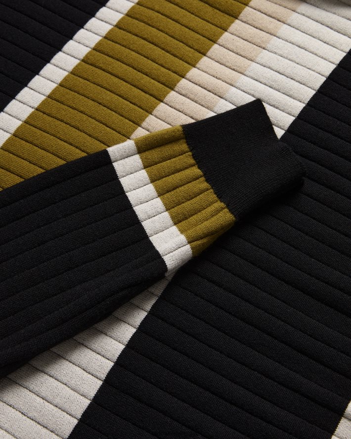 être Ted Baker Hommes pull rayé coupe classique à manches longues naturel FR8J421270 vêtements