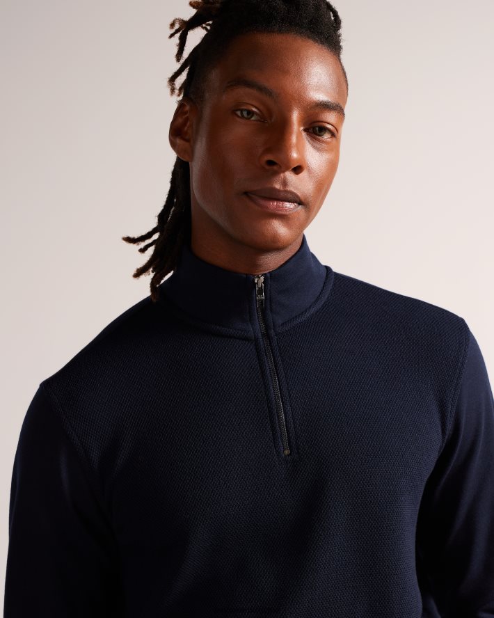 être Ted Baker Hommes sanot - pull à manches longues et col cheminée marine FR8J421292 vêtements