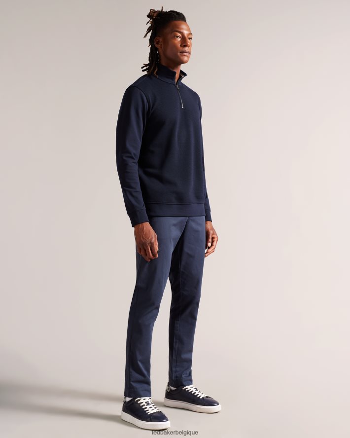 être Ted Baker Hommes sanot - pull à manches longues et col cheminée marine FR8J421292 vêtements