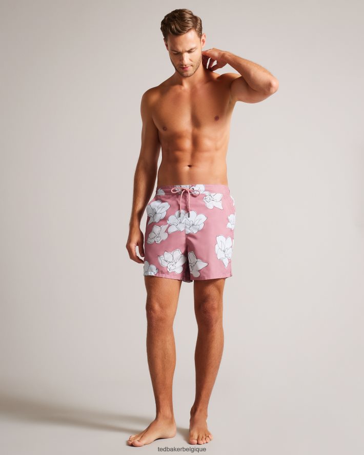 être Ted Baker Hommes Ampbell - short de bain à fleurs rose moyen FR8J421425 vêtements