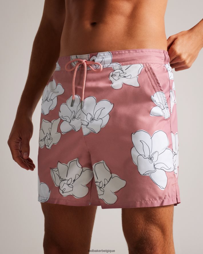 être Ted Baker Hommes Ampbell - short de bain à fleurs rose moyen FR8J421425 vêtements