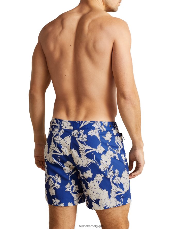 être Ted Baker Hommes Haynee - grand short de bain à fleurs bleu brillant FR8J421646 vêtements