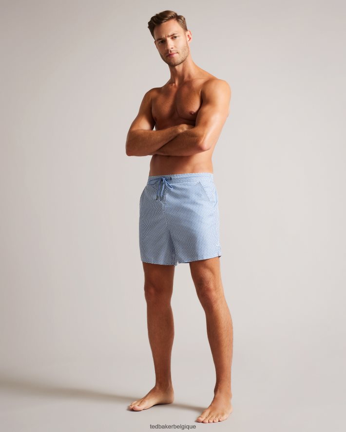 être Ted Baker Hommes popov - short de bain géométrique bleu foncé FR8J421315 vêtements