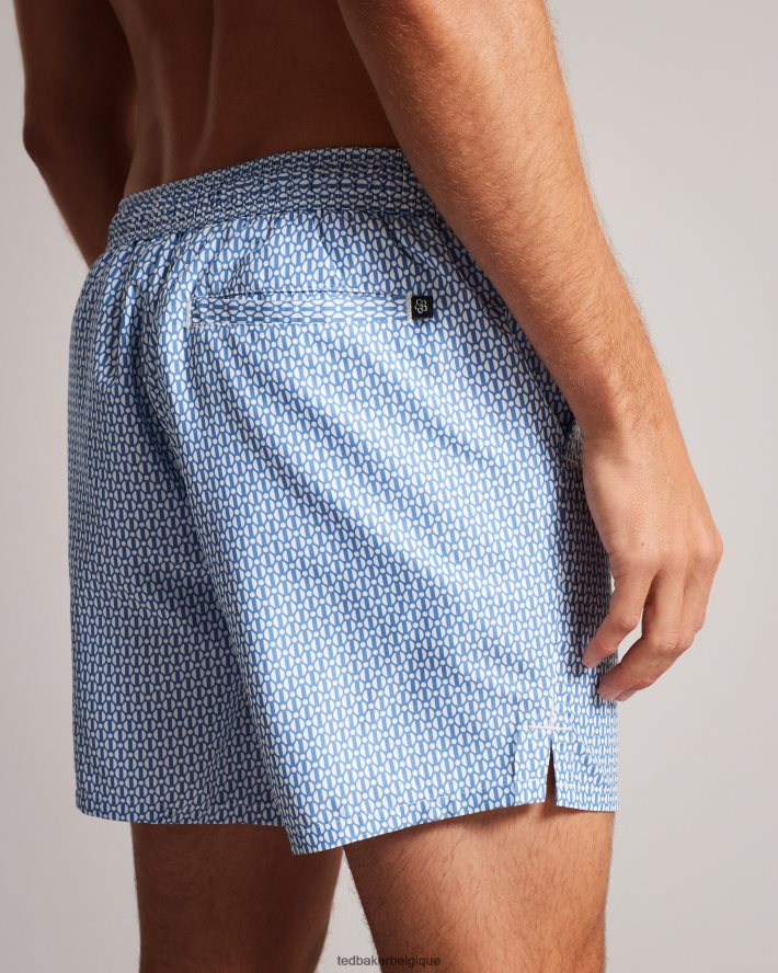 être Ted Baker Hommes popov - short de bain géométrique bleu foncé FR8J421315 vêtements