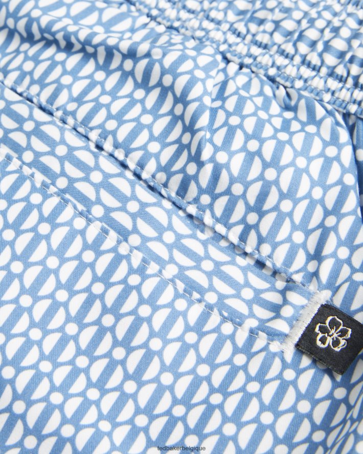 être Ted Baker Hommes popov - short de bain géométrique bleu foncé FR8J421315 vêtements