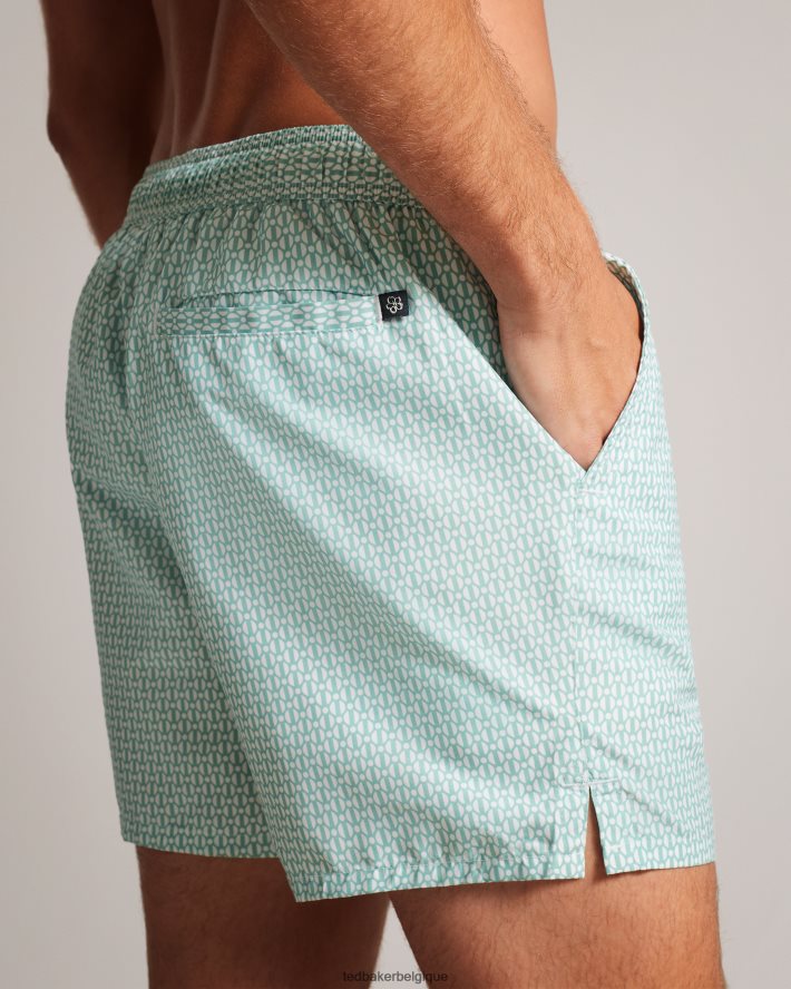 être Ted Baker Hommes popov - short de bain géométrique menthe FR8J421414 vêtements