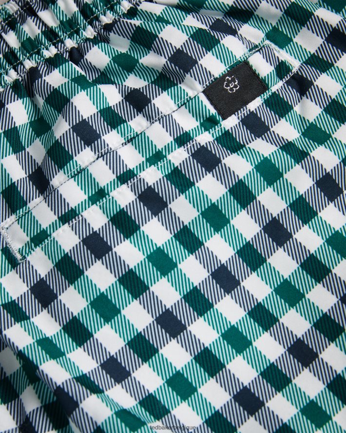 être Ted Baker Hommes short de bain à carreaux House Regular Addling marine FR8J421563 vêtements