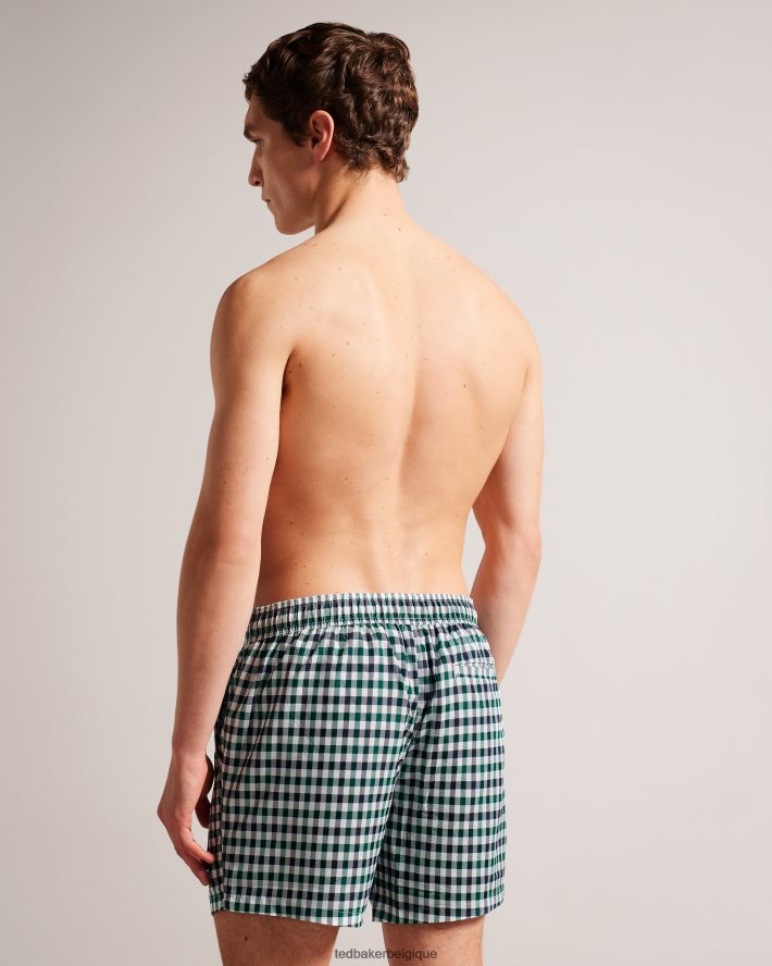 être Ted Baker Hommes short de bain à carreaux House Regular Addling marine FR8J421563 vêtements