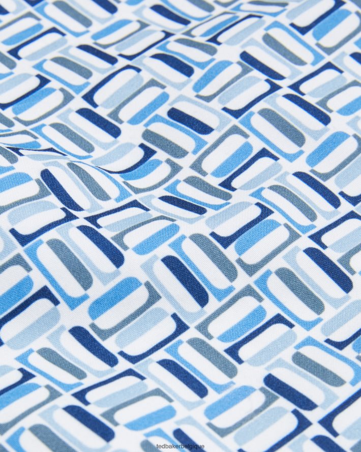 être Ted Baker Hommes short de bain géométrique crabbe bleu FR8J421418 vêtements