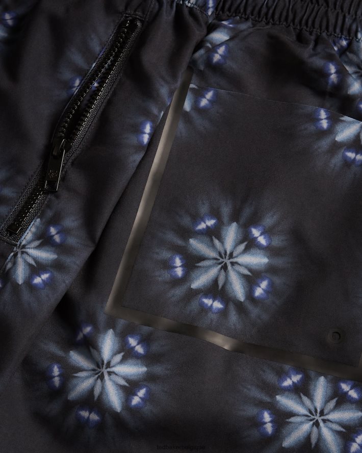 être Ted Baker Hommes short de bain imprimé circulaire Strandd noir FR8J421546 vêtements