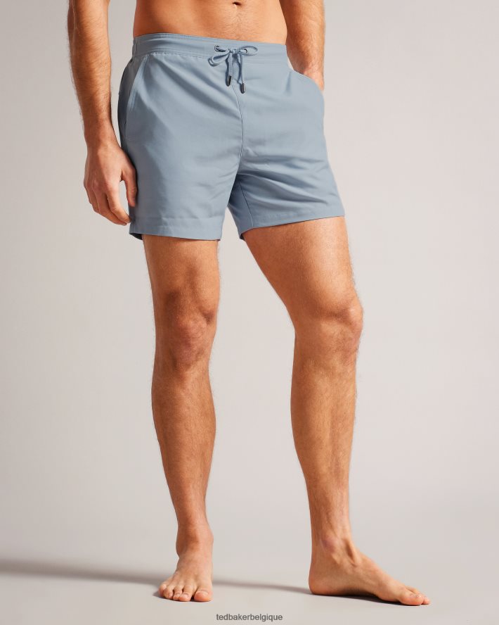 être Ted Baker Hommes short de bain uni Hiltree bleu moyen FR8J421394 vêtements