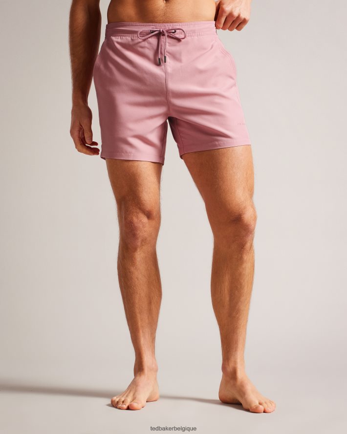 être Ted Baker Hommes short de bain uni Hiltree rose FR8J421470 vêtements