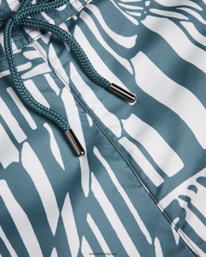 être Ted Baker Hommes tourbé - short de bain à rayures papillons bleu moyen FR8J421485 vêtements