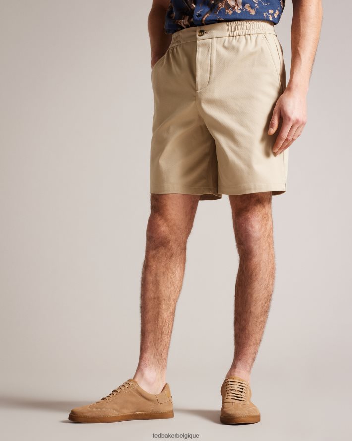 être Ted Baker Hommes short en coton élastiqué creswel naturel FR8J421522 vêtements