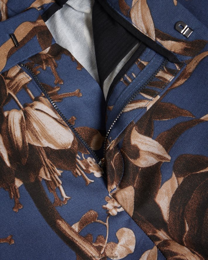 être Ted Baker Hommes short à imprimé botanique canriya marine FR8J421457 vêtements