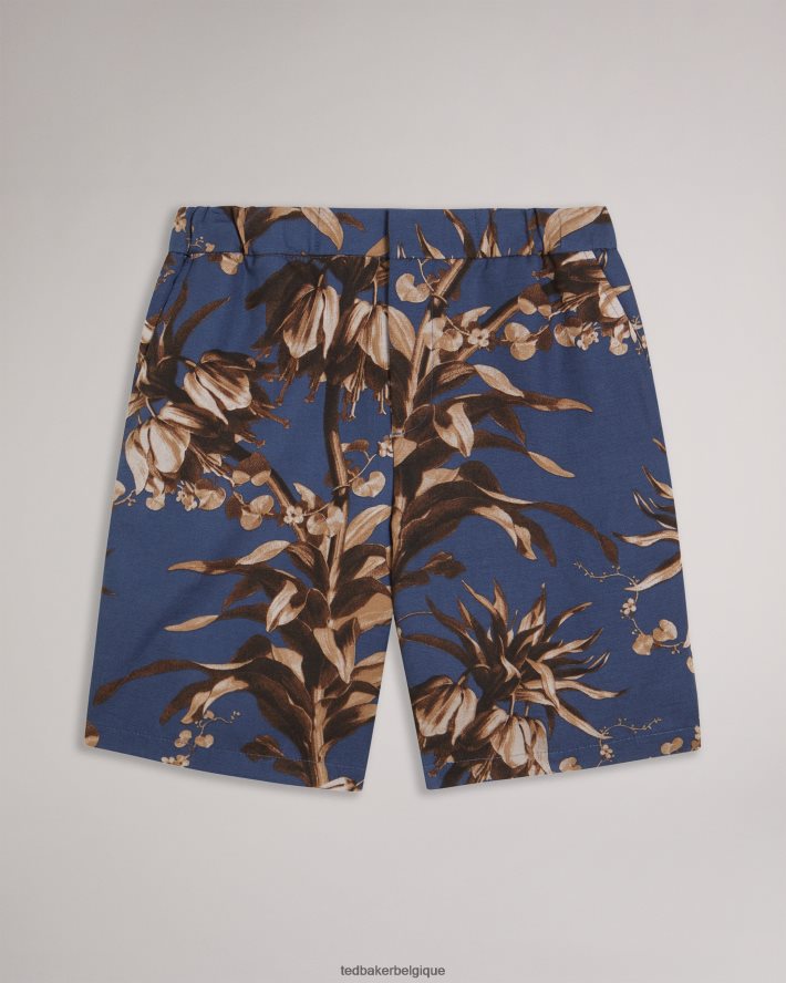 être Ted Baker Hommes short à imprimé botanique canriya marine FR8J421457 vêtements