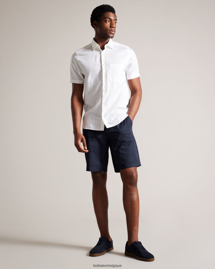 être Ted Baker Hommes short à imprimé feuilles marine FR8J421507 vêtements