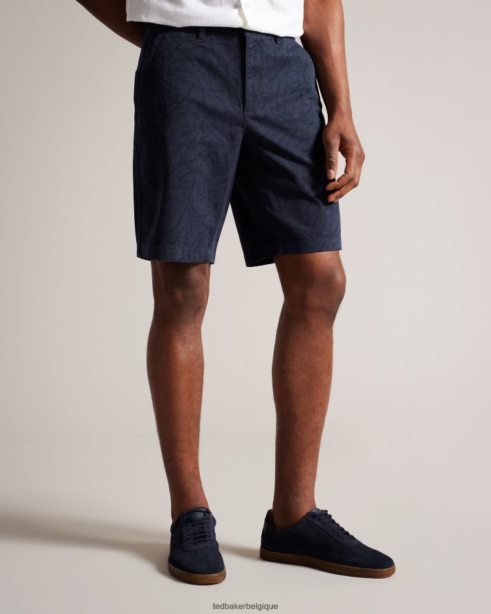 être Ted Baker Hommes short à imprimé feuilles marine FR8J421507 vêtements