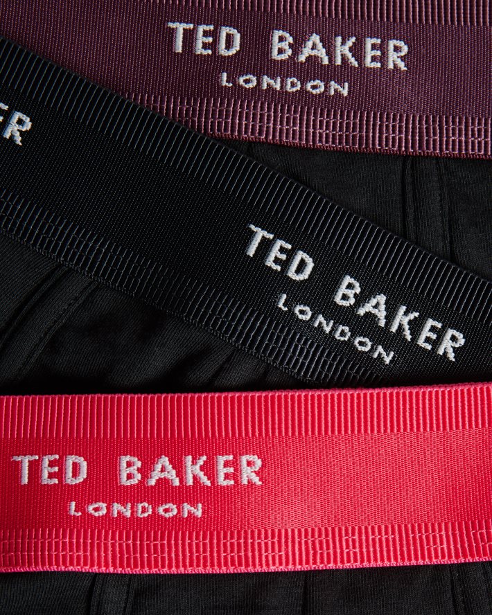 être Ted Baker Hommes timeo, lot de 3 boxers assortis noir FR8J421364 vêtements