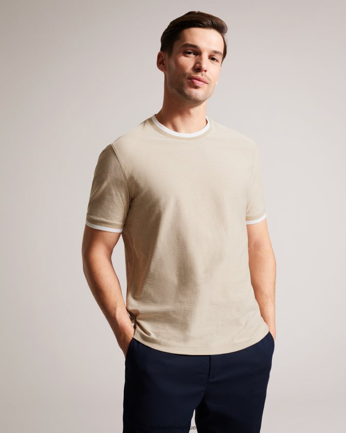 être Ted Baker Hommes Bowker - T-shirt texturé coupe classique bronzer FR8J421298 vêtements