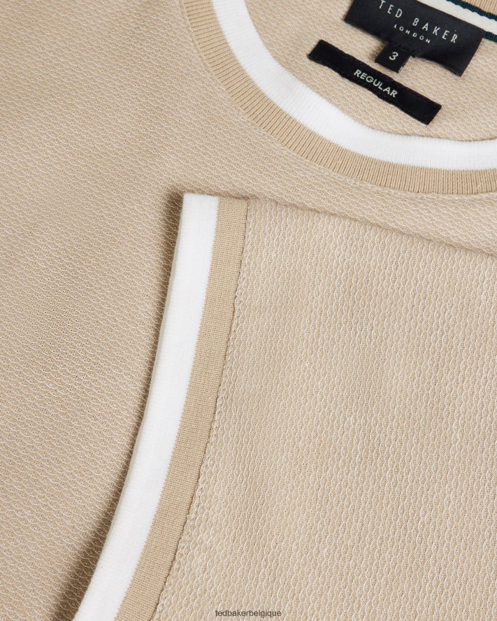 être Ted Baker Hommes Bowker - T-shirt texturé coupe classique bronzer FR8J421298 vêtements
