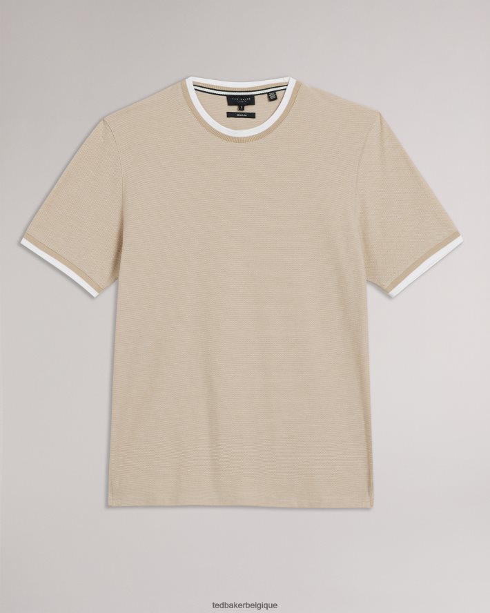être Ted Baker Hommes Bowker - T-shirt texturé coupe classique bronzer FR8J421298 vêtements