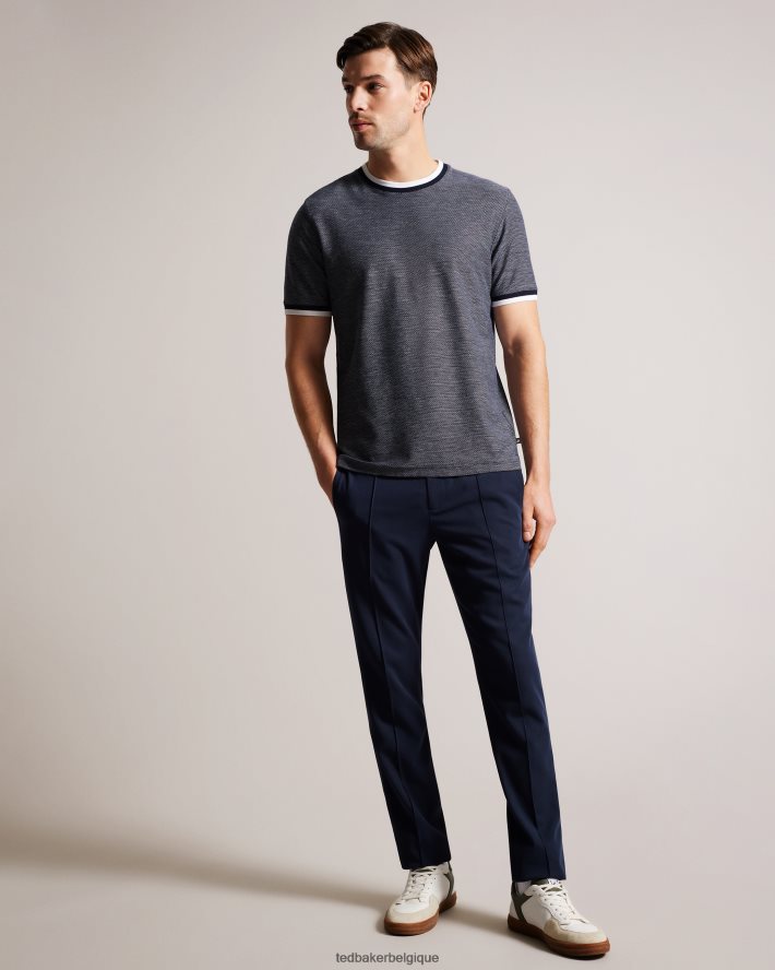 être Ted Baker Hommes Bowker - T-shirt texturé coupe classique marine FR8J421324 vêtements
