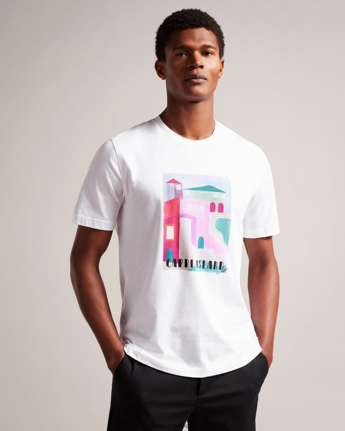 être Ted Baker Hommes Josep - t-shirt graphique à manches courtes blanc FR8J421312 vêtements