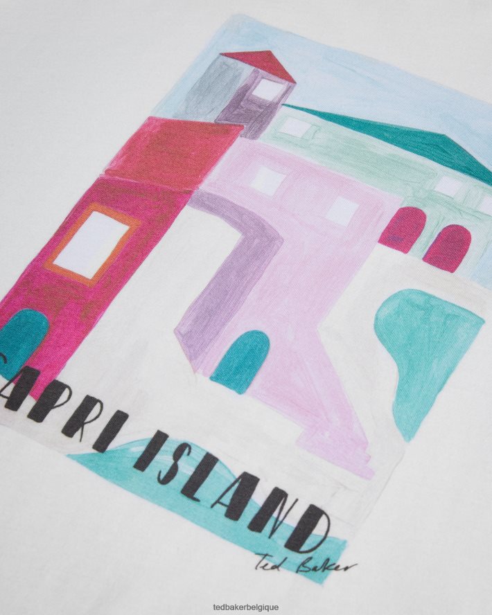 être Ted Baker Hommes Josep - t-shirt graphique à manches courtes blanc FR8J421312 vêtements