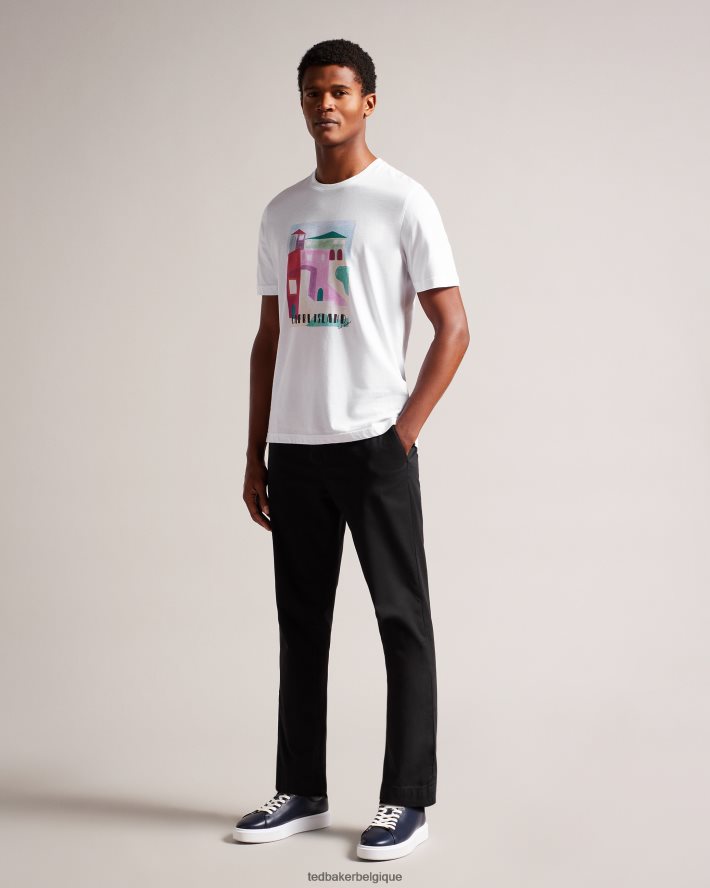 être Ted Baker Hommes Josep - t-shirt graphique à manches courtes blanc FR8J421312 vêtements