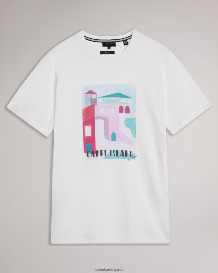 être Ted Baker Hommes Josep - t-shirt graphique à manches courtes blanc FR8J421312 vêtements