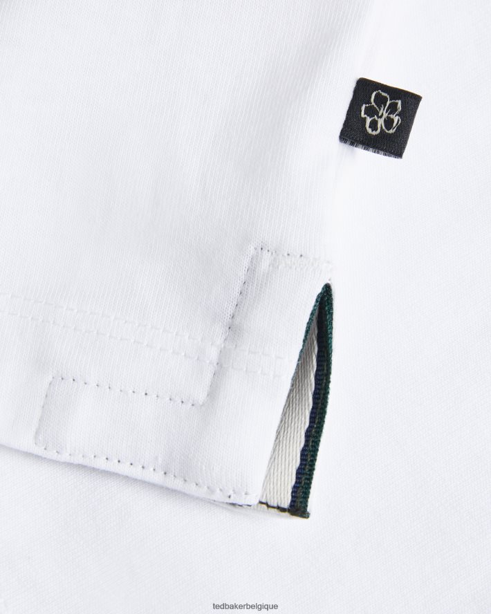 être Ted Baker Hommes farow - t-shirt griffé coupe classique à manches courtes blanc FR8J421523 vêtements