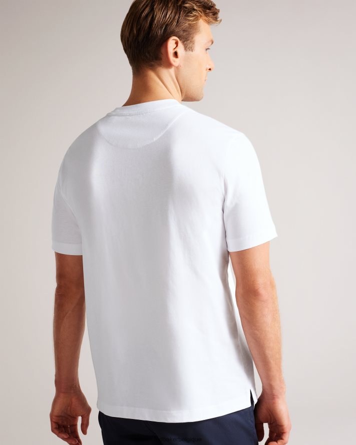 être Ted Baker Hommes farow - t-shirt griffé coupe classique à manches courtes blanc FR8J421523 vêtements