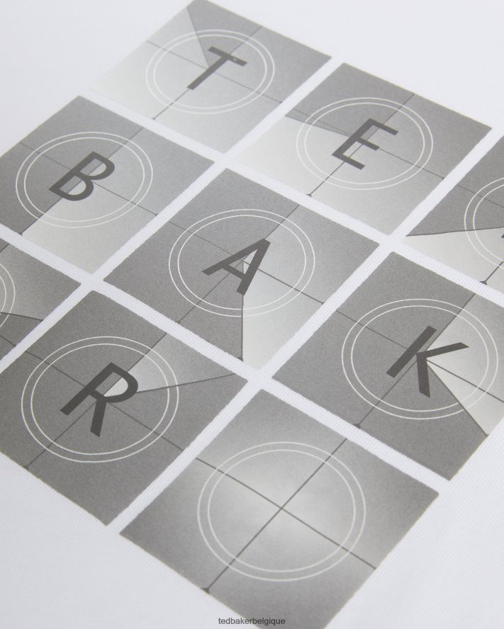 être Ted Baker Hommes farow - t-shirt griffé coupe classique à manches courtes blanc FR8J421523 vêtements