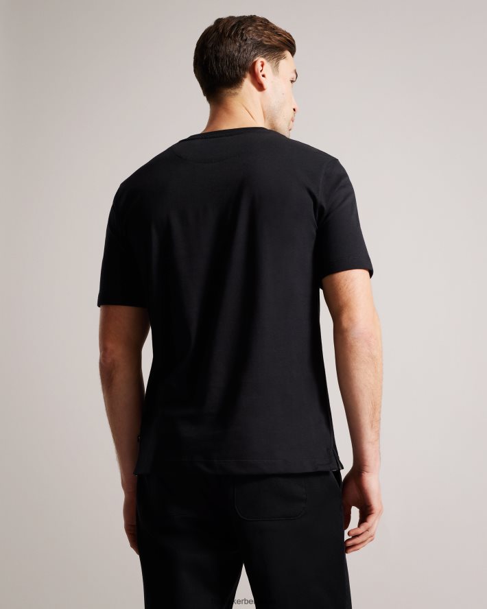 être Ted Baker Hommes farow - t-shirt griffé coupe classique à manches courtes noir FR8J421589 vêtements