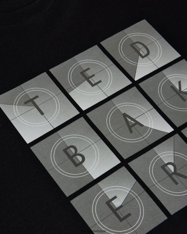 être Ted Baker Hommes farow - t-shirt griffé coupe classique à manches courtes noir FR8J421589 vêtements