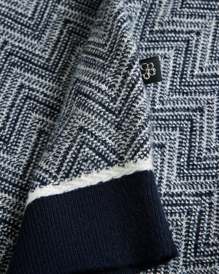 être Ted Baker Hommes nudla t-shirt en tricot zigzag marine FR8J421429 vêtements