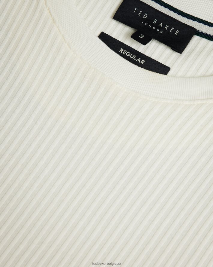 être Ted Baker Hommes rakes - t-shirt coupe classique texturé blanc FR8J421300 vêtements